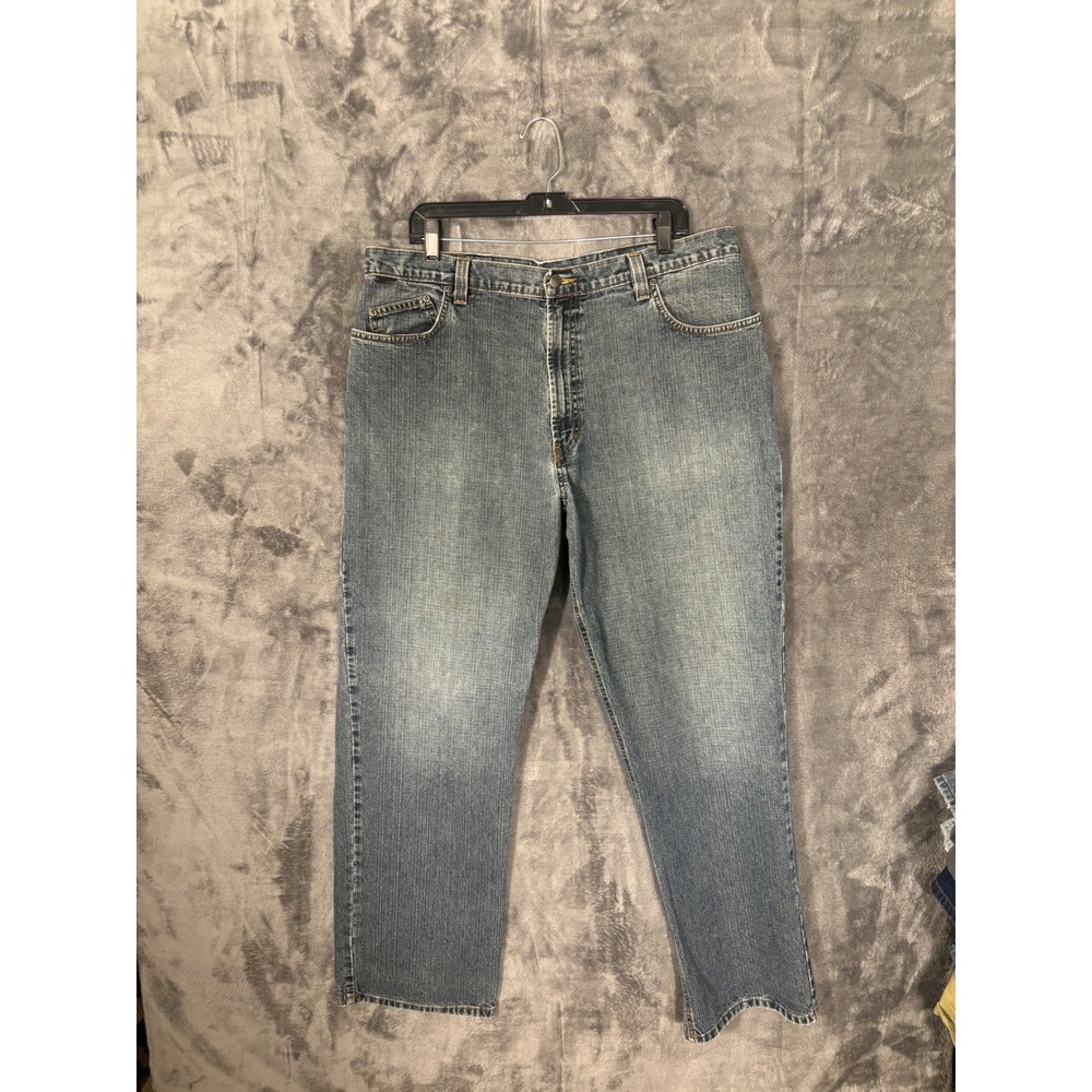 Claiborne Mens Medium Wash Straight Leg Denim Jeans Blue 38x29